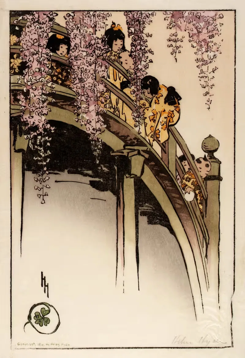 Мост Луны в Камейдо by Хелен Хайд, 1914 — digital art print download