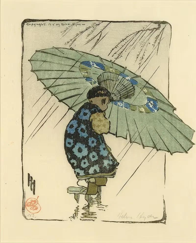 Семейный зонт by Хелен Хайд, 1915 — digital art print download