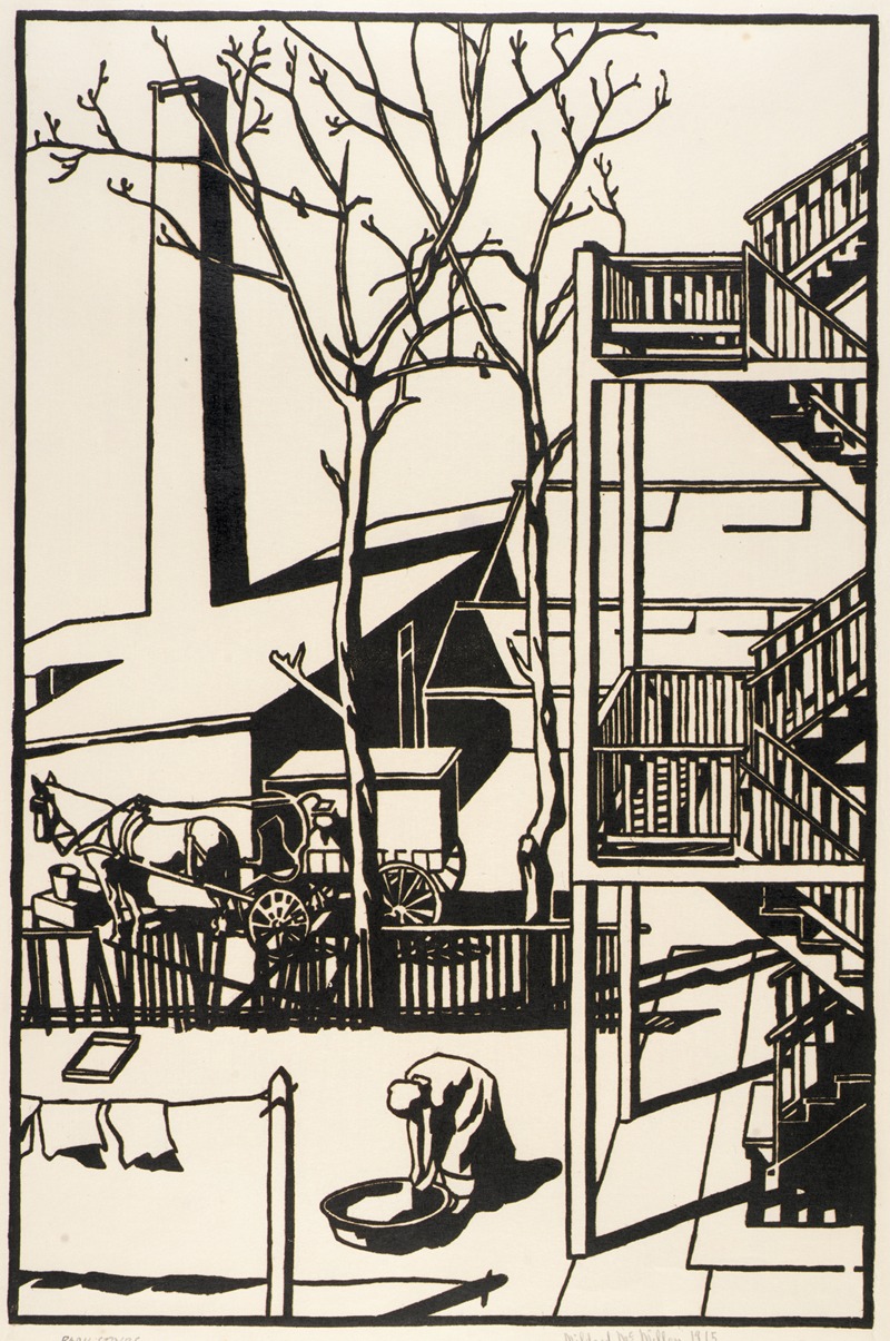 Back Stairs by Mildred McMillen, 1915 — digital art print download