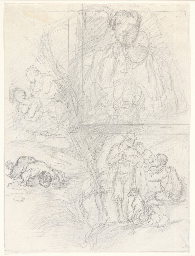 Study for Sheet Music Cover by Célestin François Nanteuil — digital art print download