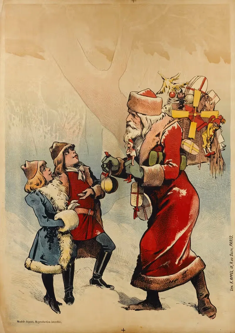 Le Père Noël et deux enfants — Anonymous
