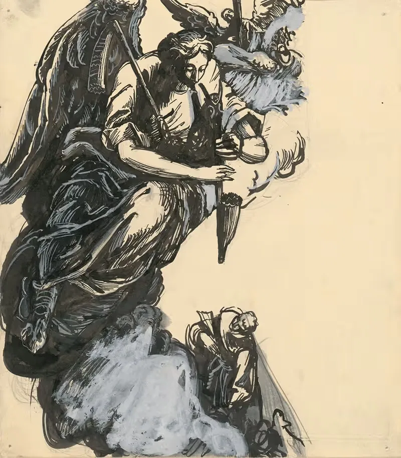 Ангел, играющий на волынке by Ян Новак, 1940–1944 — digital art print download
