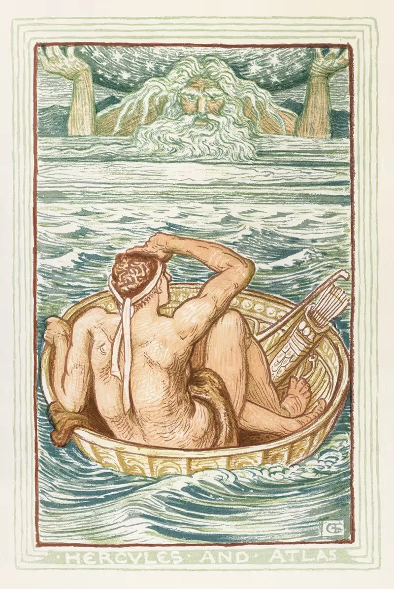 Геркулес и Атлас by Уолтер Крейн, 1893 — digital art print download