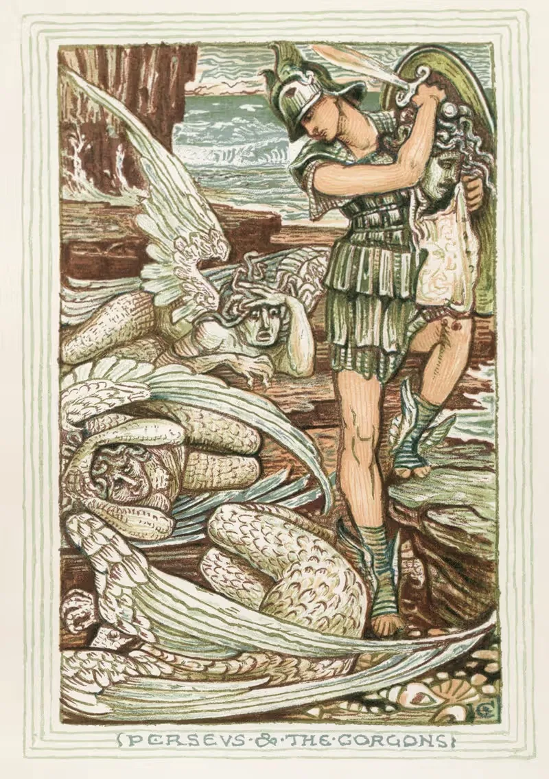 Perseus and the Gorgons by Walter Crane, 1893 — digital art print download