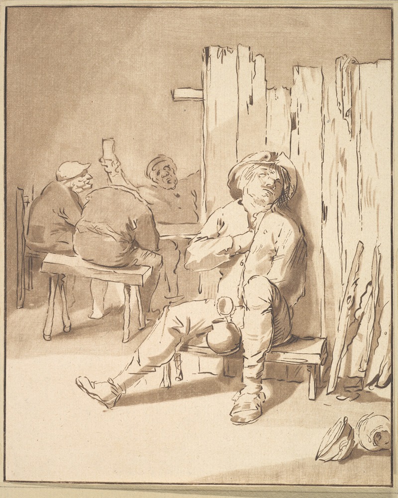 Drunken Farmer in an Inn by Корнелис Плос ван Амстел, 1775 — digital art print download