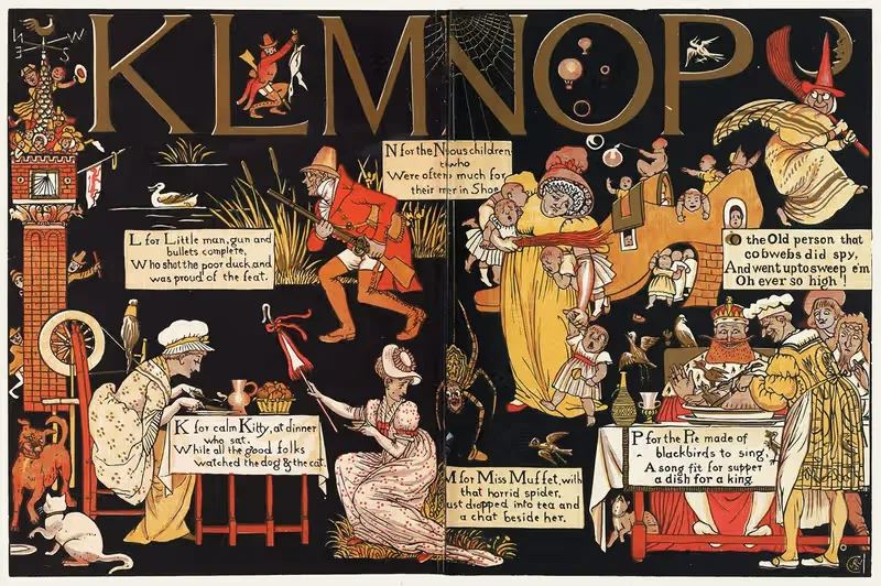 The Absurd A.B.C Pl 4 by Walter Crane, 1874 — digital art print download