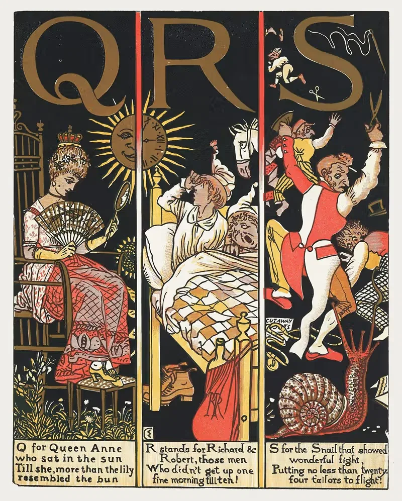 The Absurd A.B.C Pl 5 by Walter Crane, 1874 — digital art print download