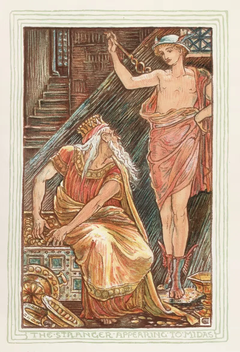 Странник, появляющийся перед Мидасом by Уолтер Крейн, 1893 — digital art print download