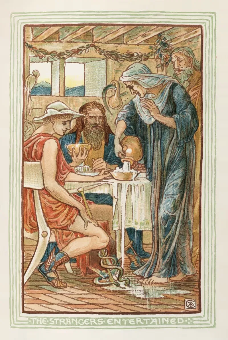 Развлеченные незнакомцы by Уолтер Крейн, 1893 — digital art print download