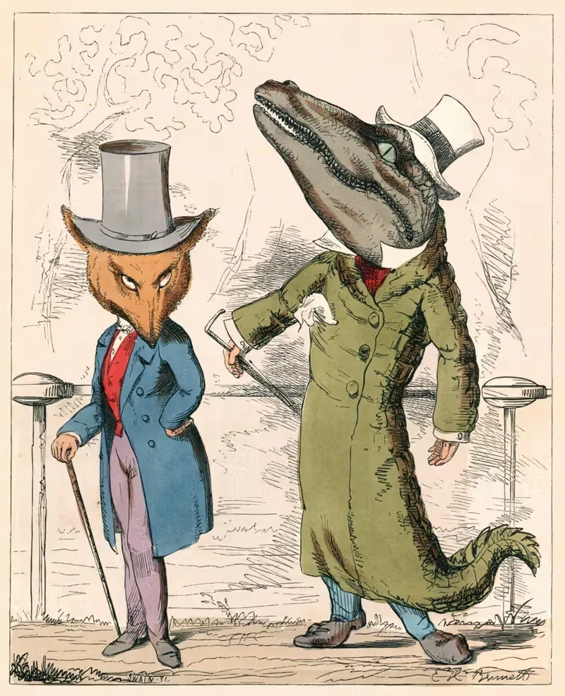 Лиса и Крокодил by Чарльз Генри Беннет, 1857 — digital art print download