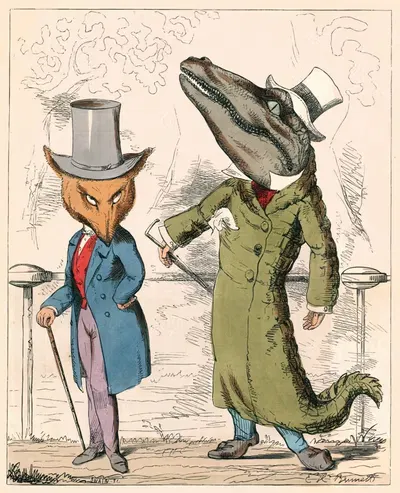 Лиса и Крокодил by Чарльз Генри Беннет, 1857 — digital art print download