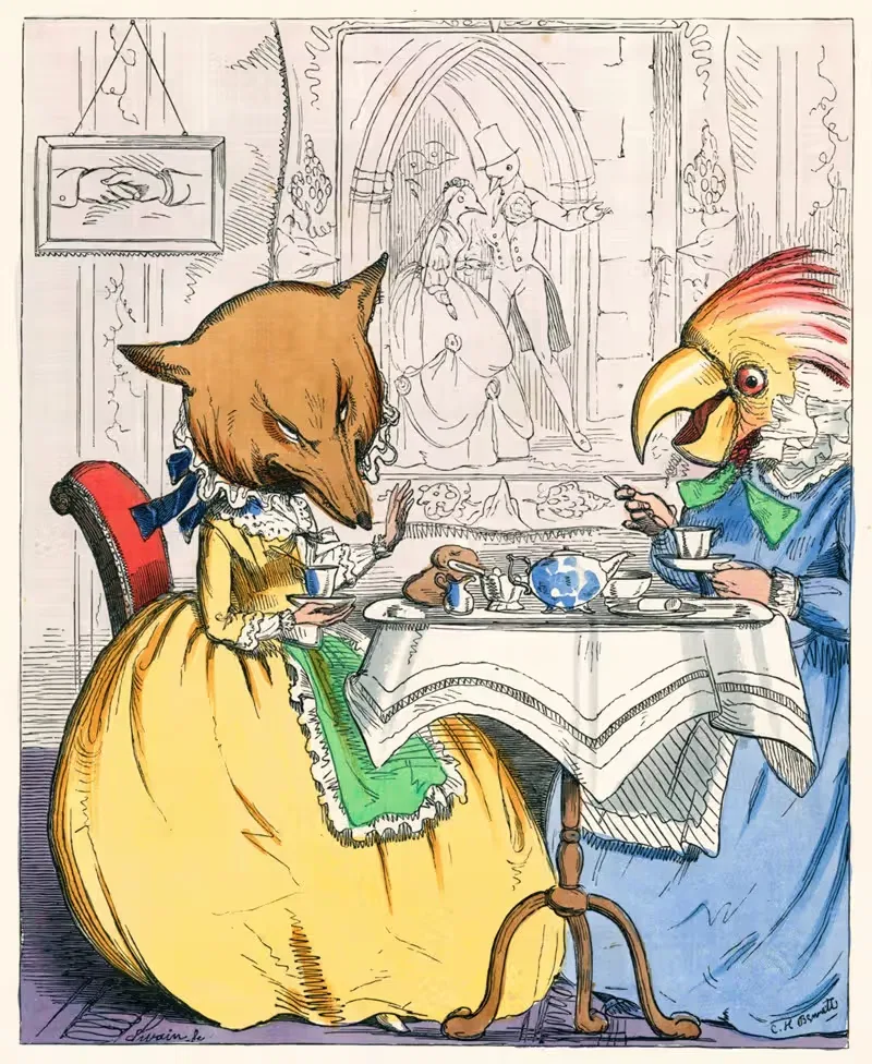 Лиса и виноград by Чарльз Генри Беннет, 1857 — digital art print download