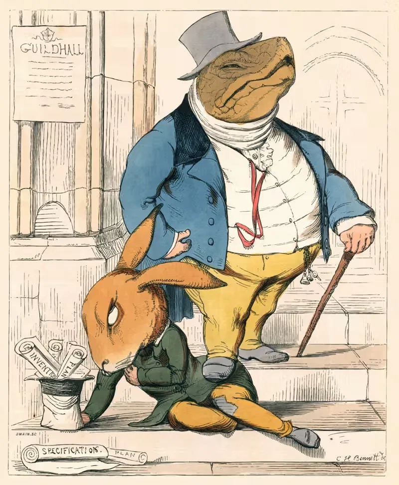 Заяц и черепаха by Чарльз Генри Беннет, 1857 — digital art print download