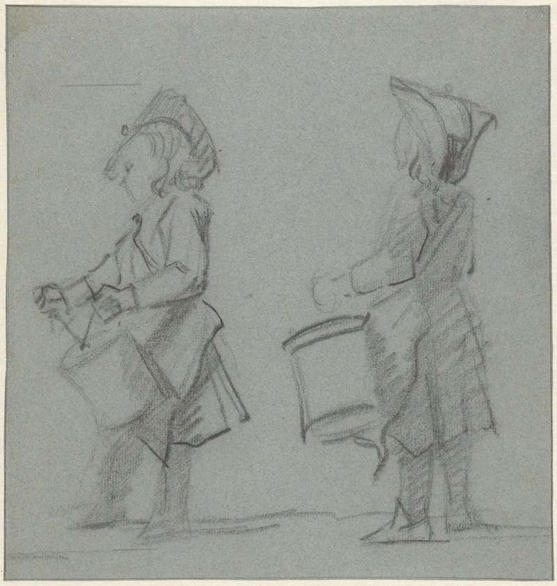 Twee studies van een trommelende jongen — Cornelis Troost