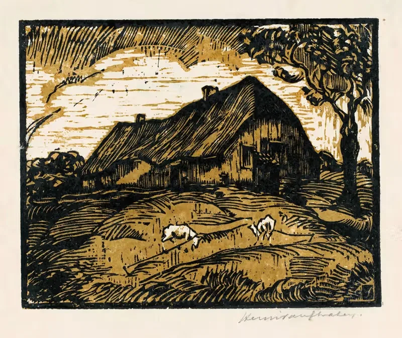 Ферма с козами by Хендрик ван дер Стратен, 1923 — digital art print download