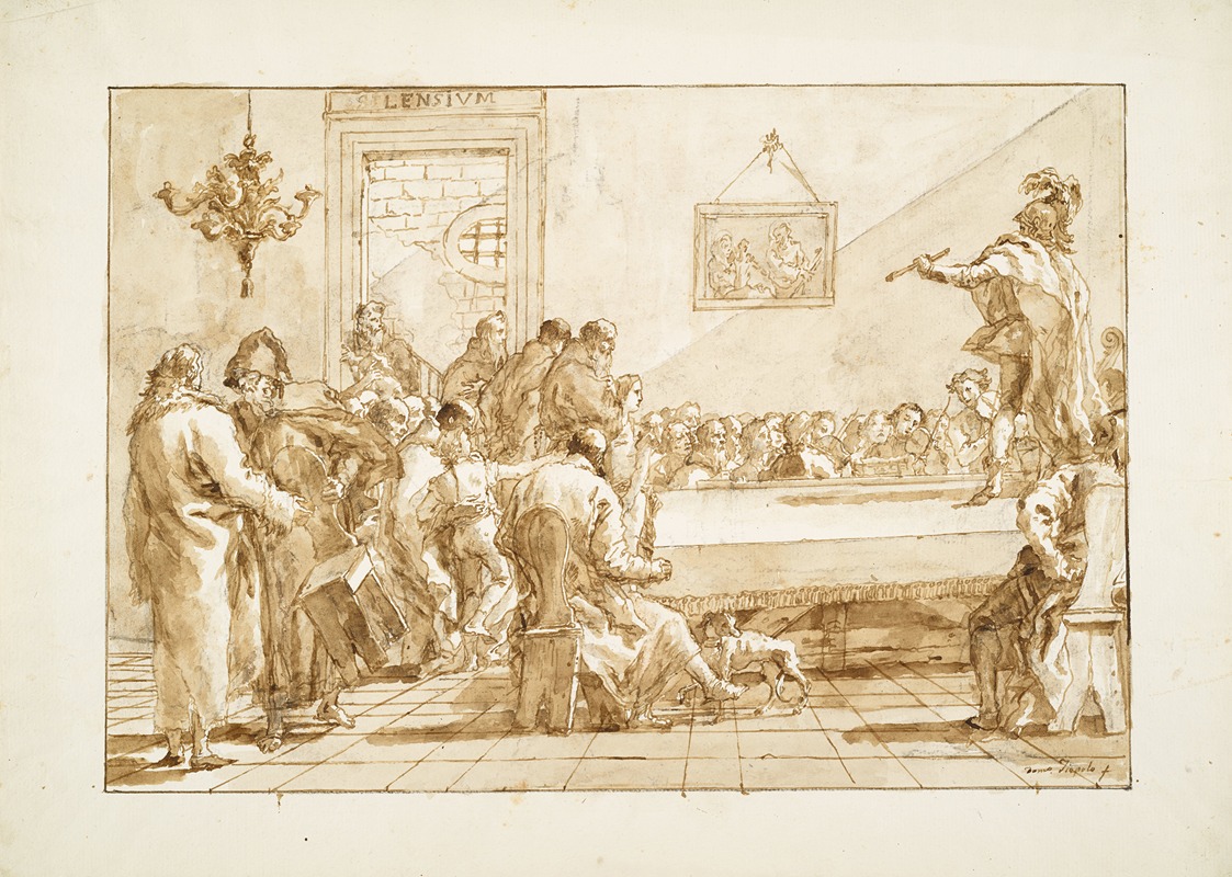 A Recital in a Monastery by Domenico Tiepolo, c. 1791 — digital art print download
