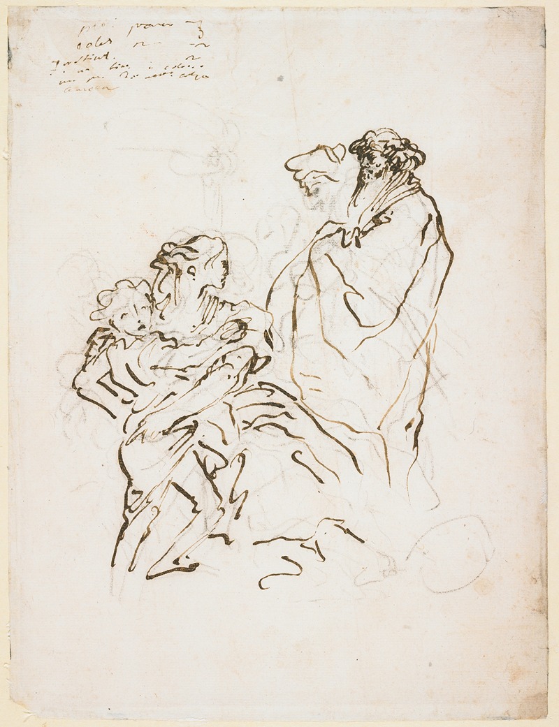 Expulsion of Hagar by Domenico Tiepolo, c. 1750 — digital art print download