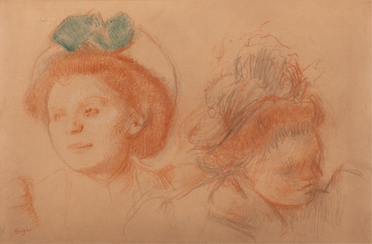 Deux Têtes de femme — Edgar Degas
