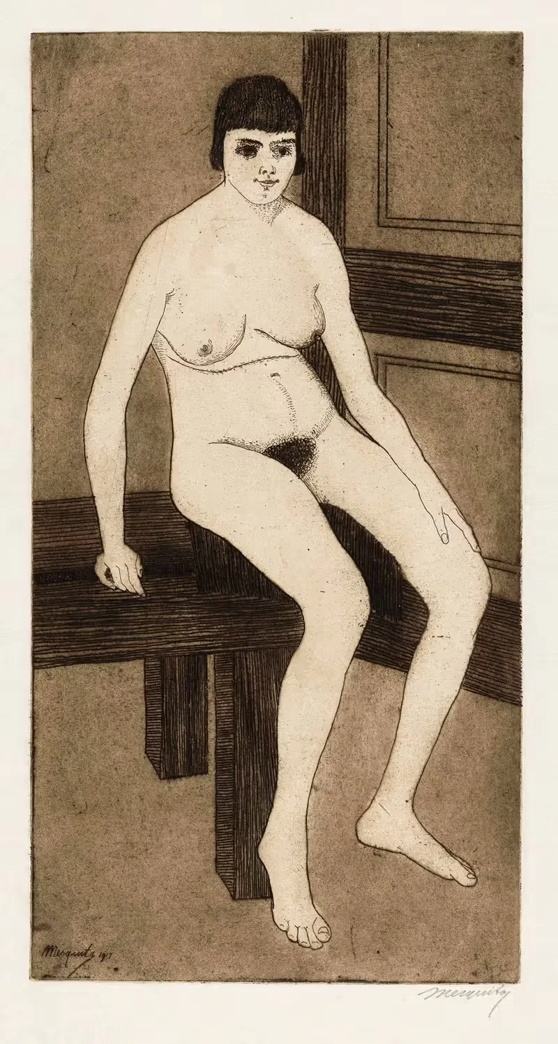 Сидящая нагишом by Самуэль Джессурун де Мескита, 1917 — digital art print download