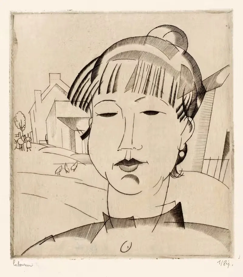 Голова женщины by Жан-Эмиль Лабурёр, 1923 — digital art print download