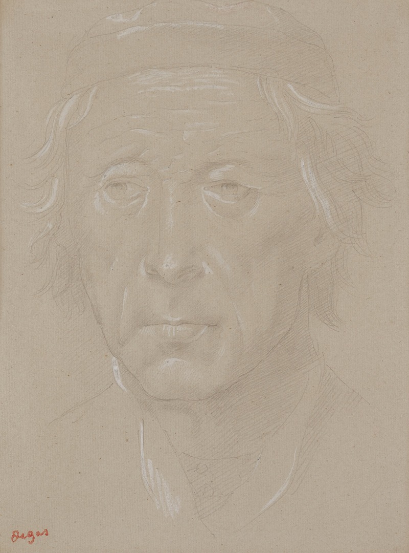Tête de Vieillard de face by Эдгар Дега, c. 1860 — digital art print download