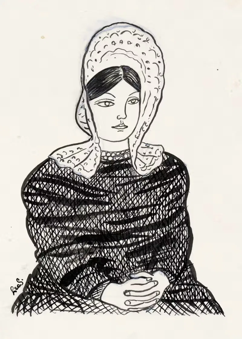 Vrouw met kapje op het hoofd — Leo Gestel