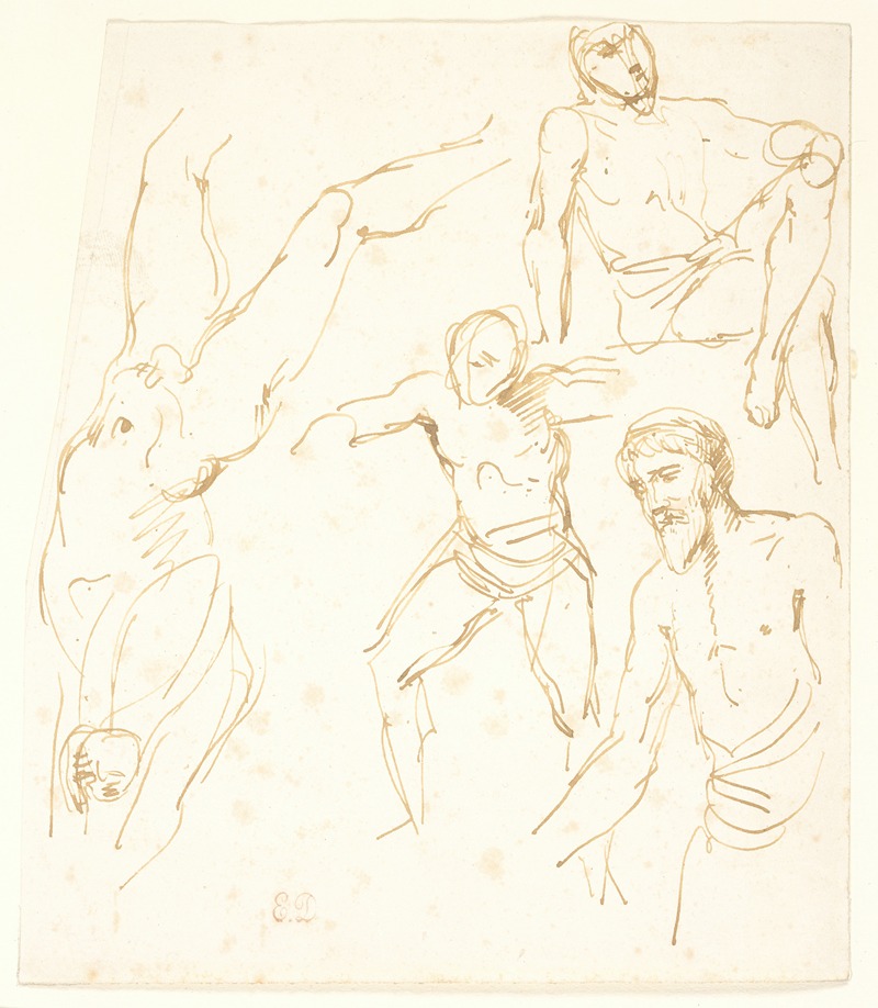 Four Life Studies by Эжен Делакруа — digital art print download