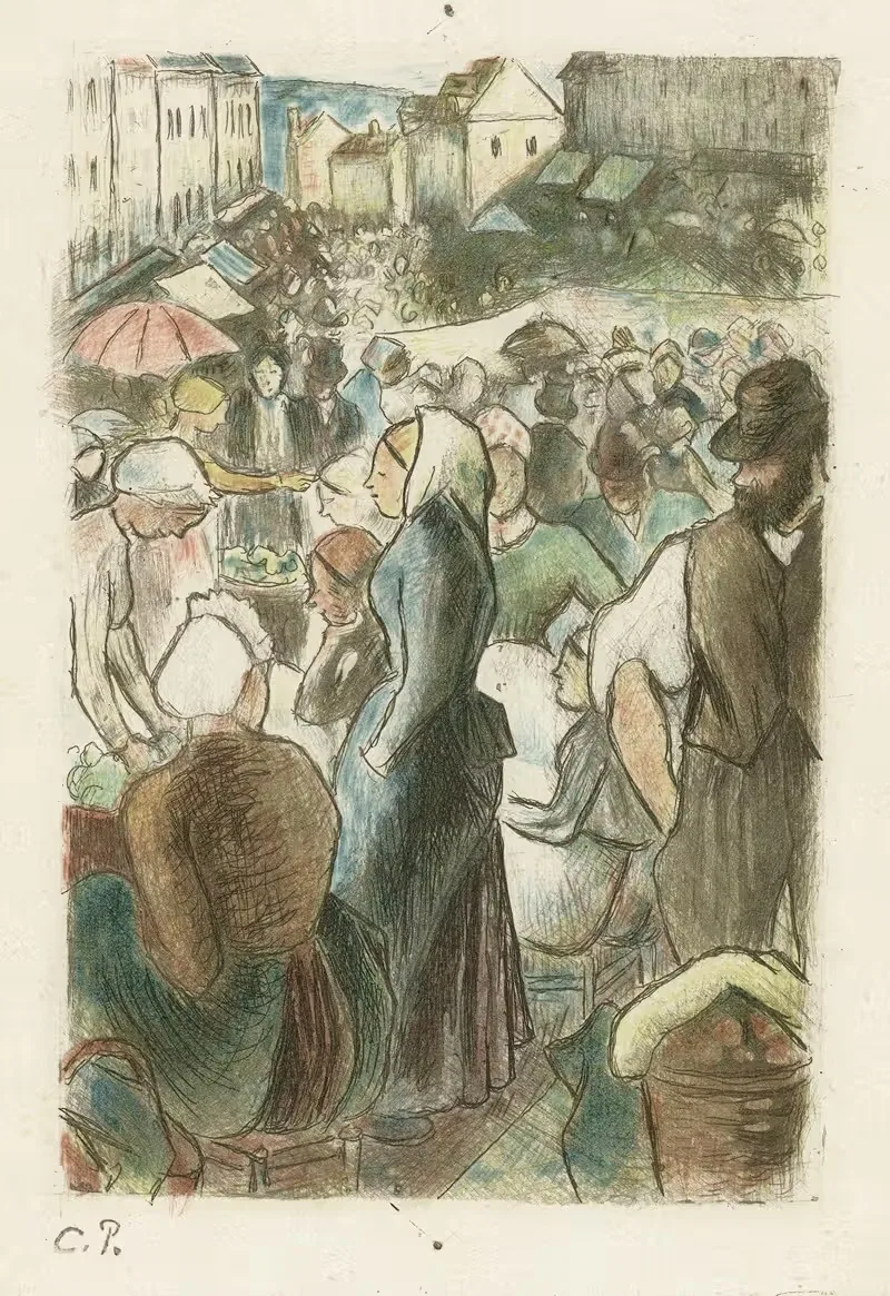 Рынок в Жизоре by Камиль Писсарро, 1894 — digital art print download