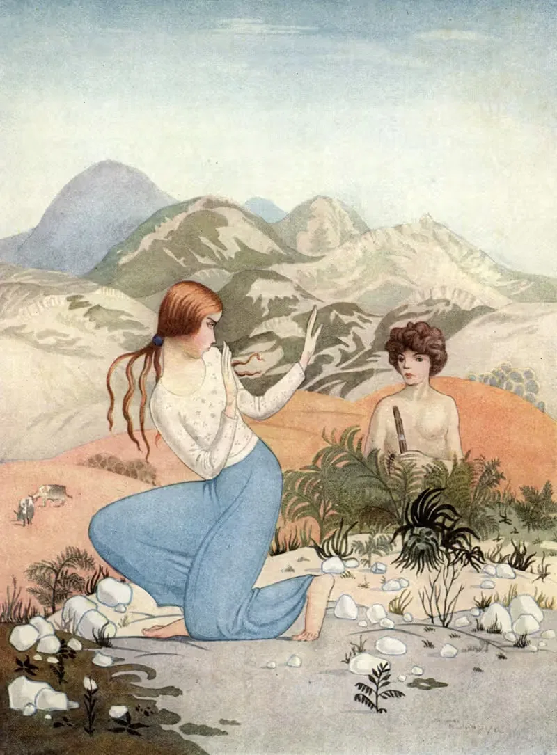 Он стоял по пояс в зелени, глядя на нее прямо by Томас Макинзи, 1926 — digital art print download