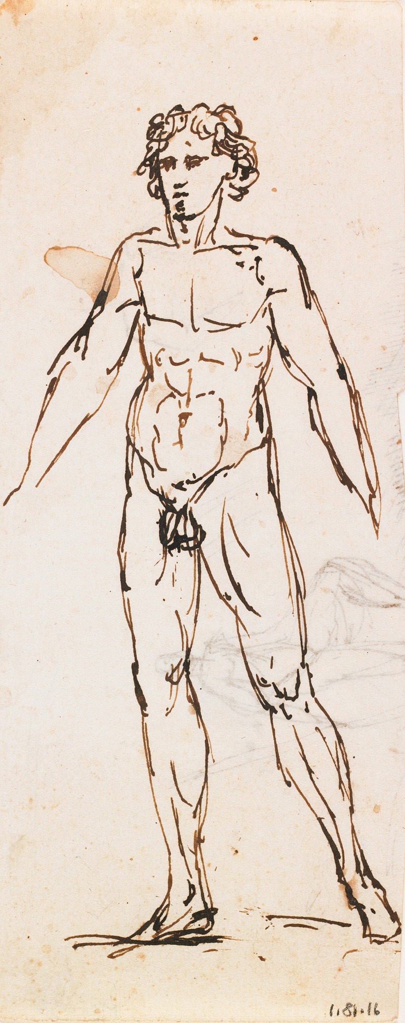 Standing Nude Male by Filippo Pelagio Palagi — digital art print download