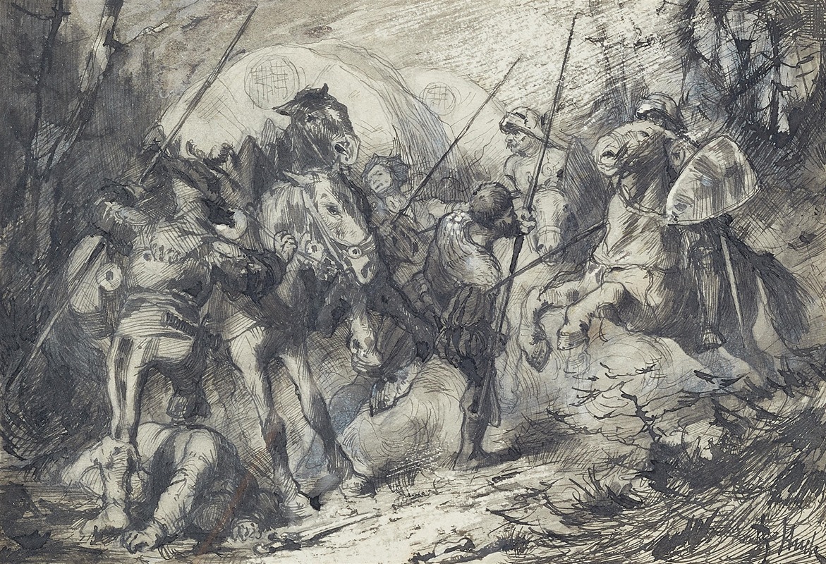 Reiterschlacht by Франц фон Стук, 1883 — digital art print download