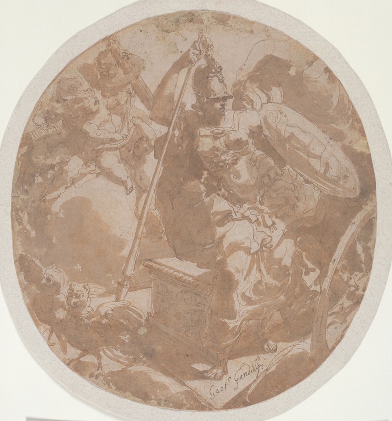 Minerva with her Sacred Bird, the Owl — Gaetano Gandolfi
