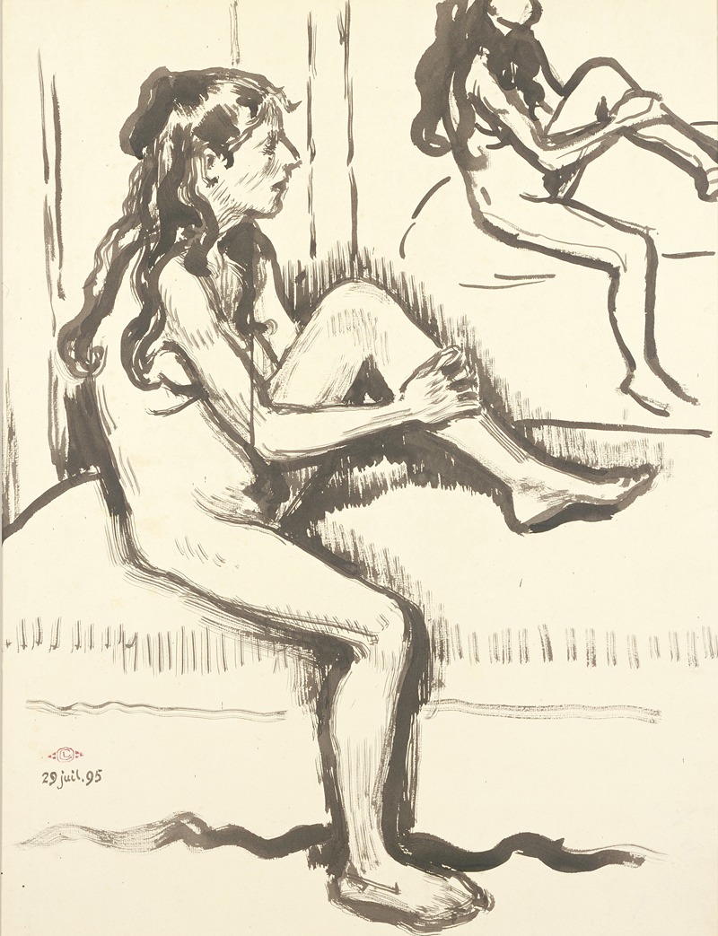 Seated Young Woman, Reflected in Mirror — Жорж Леммен