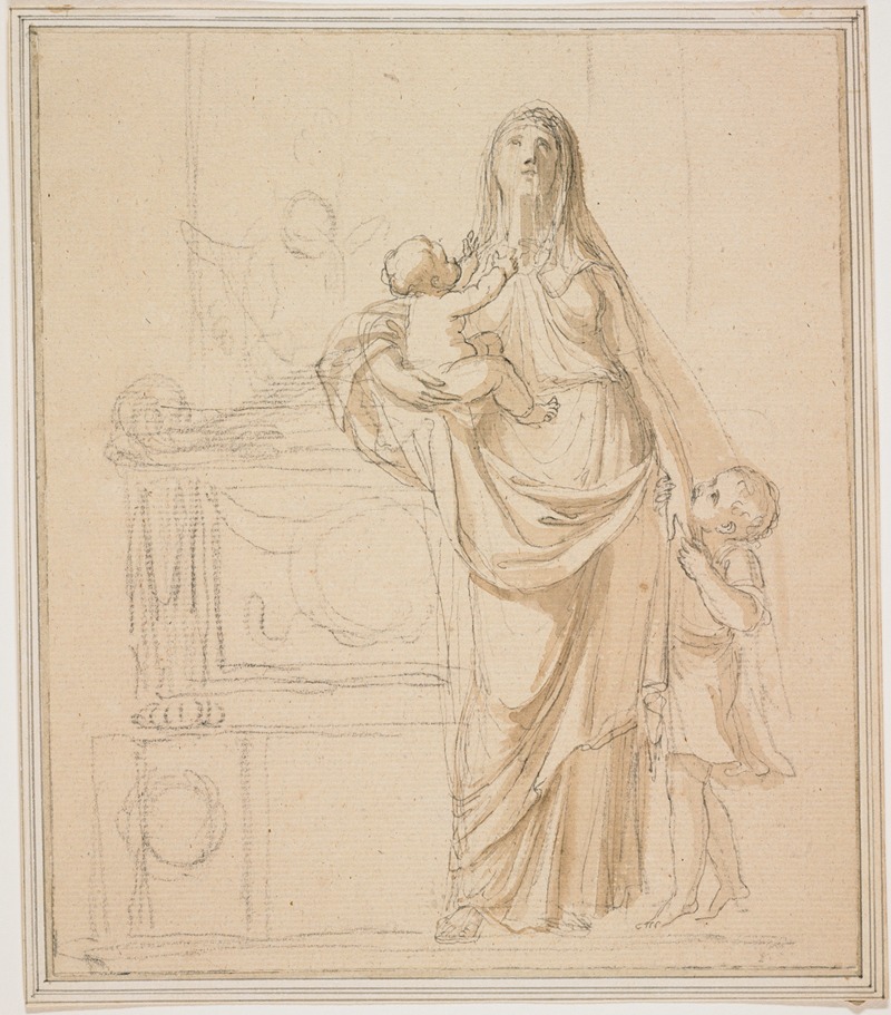 Design for a Funerary Monument with Caritas — Джованни Баттиста Чиприани