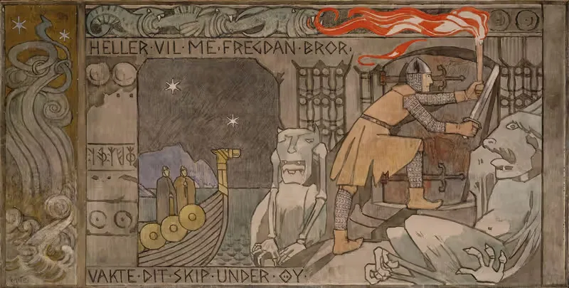 Åсмунд у ворот в горах by Герхард Мунте, 1902-1904 — digital art print download