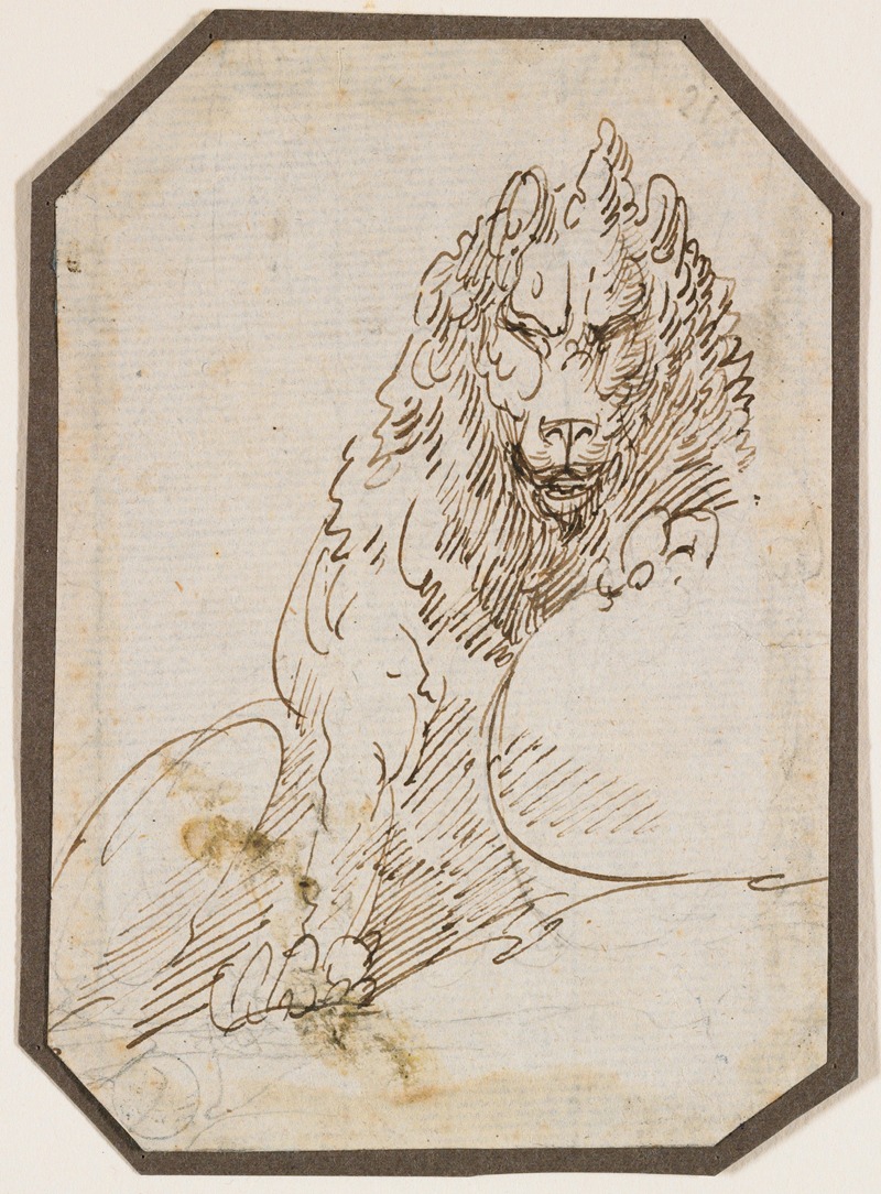 Study of a Lion by Джузеппе Бернардино Бизон — digital art print download
