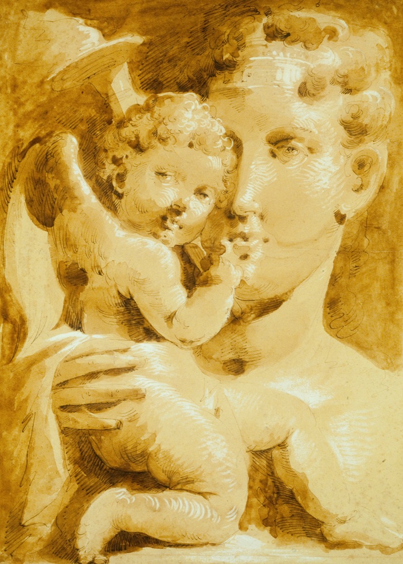 Venus and Cupid by Джузеппе Бернардино Бизон, c. 1800 — digital art print download