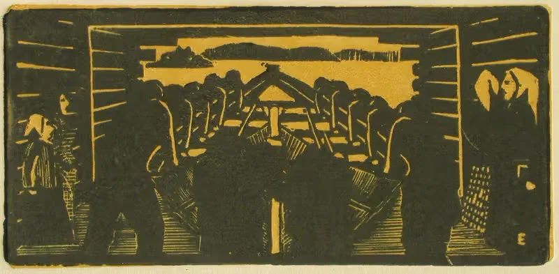 Корабль для церкви спускается на воду by Эрик О. В. Эхрстром, 1903 — digital art print download