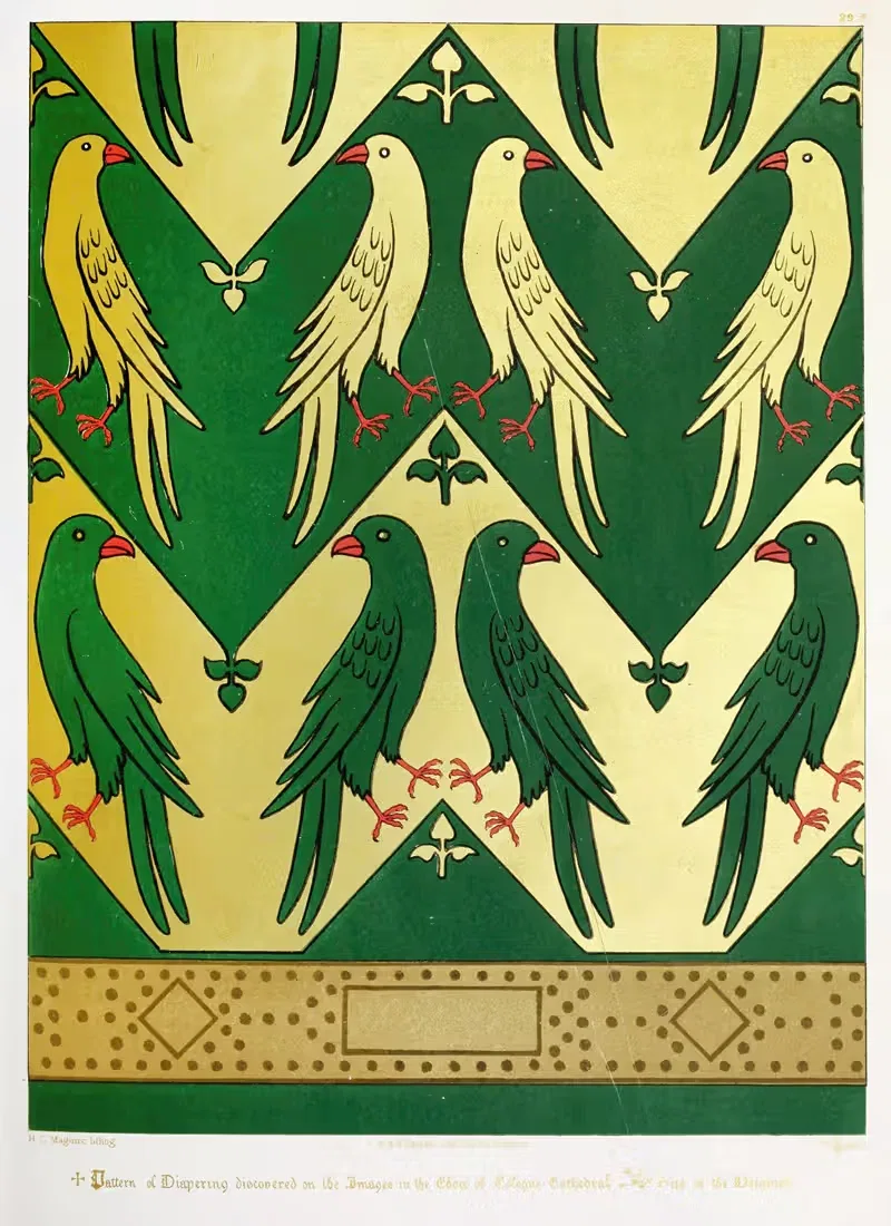 Diapering from Cologne Cathedral by Augustus Pugin, 1846 — digital art print download