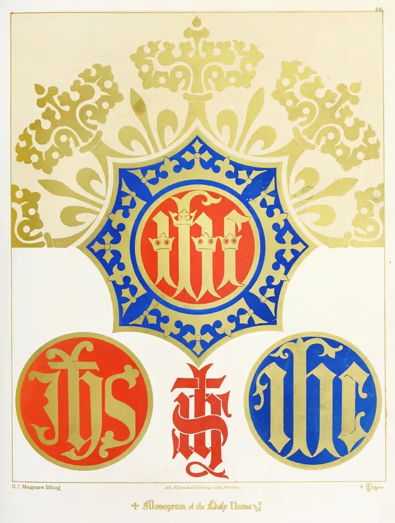 Four Monograms of the Holy Name — Augustus Pugin
