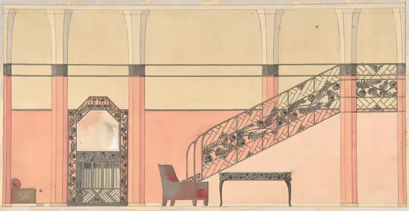 Design for a Hallway with Wrought-iron Details — Georges de Feure