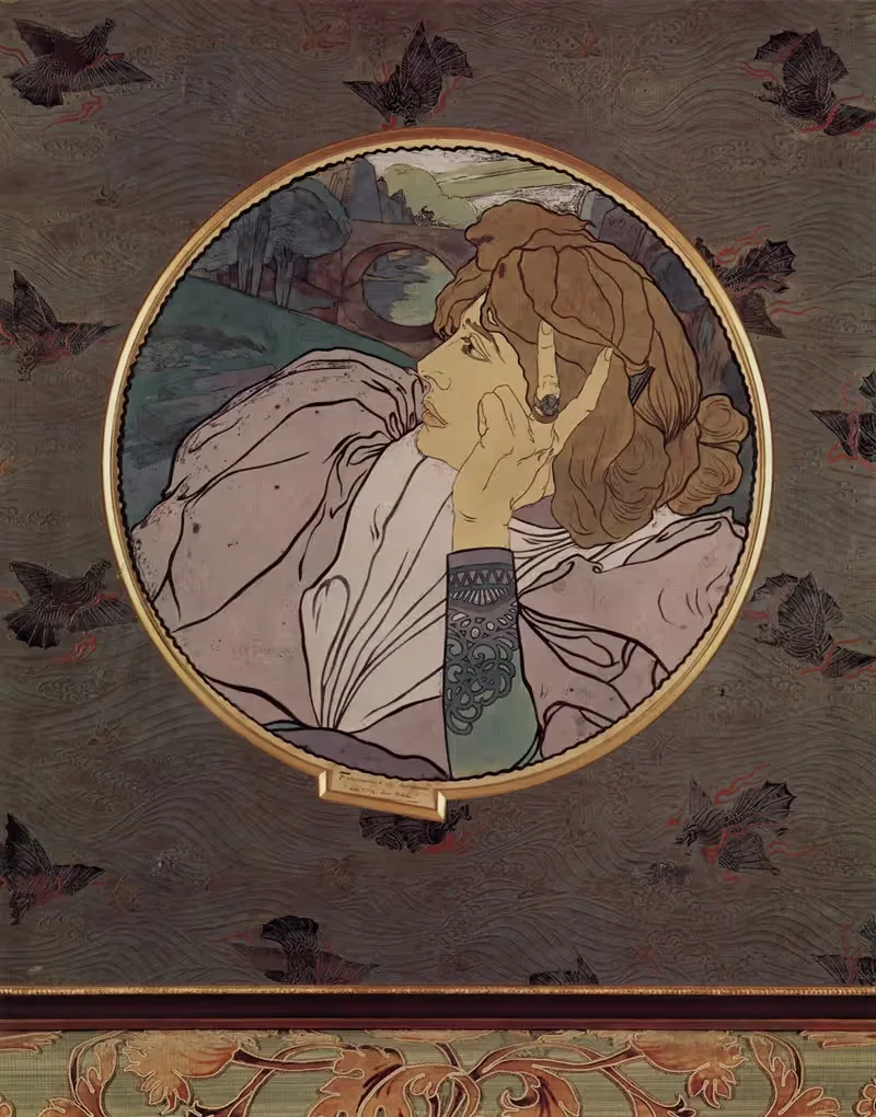 Die Stimme des Bösen oder Melancholie, Tondo — Georges de Feure