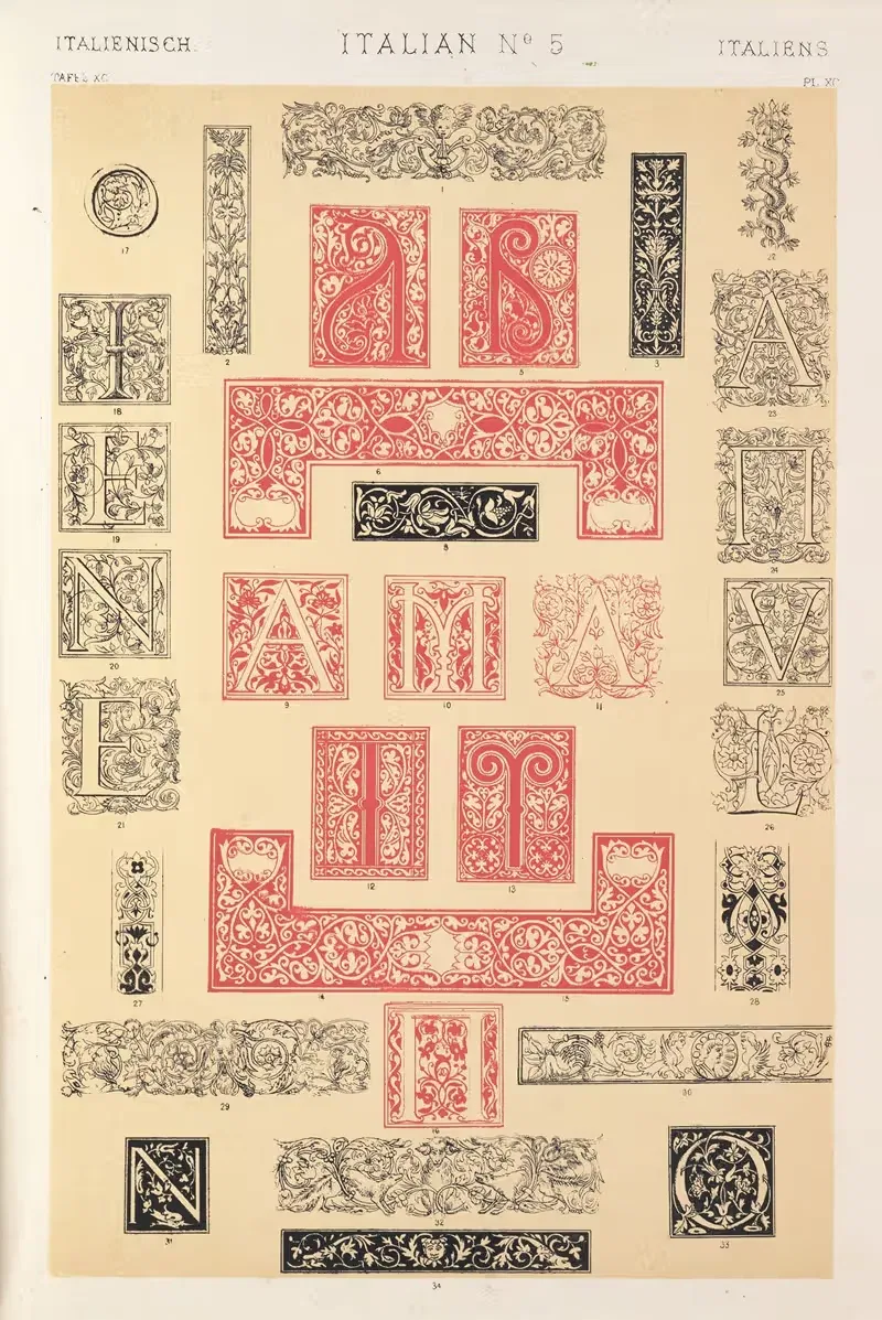 Итальянский № 5 by Оуэн Джонс, 1856 — digital art print download
