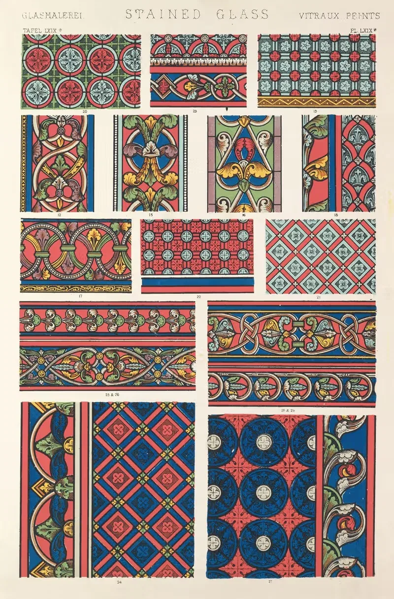 Stained Glass 2 by Owen Jones, 1856 — digital art print download
