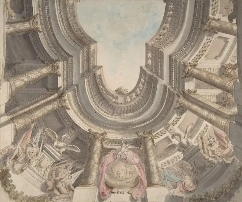 Design for a Trompe L'Oeil Ceiling by Flaminio Innocenzo Minozzi — digital art print download