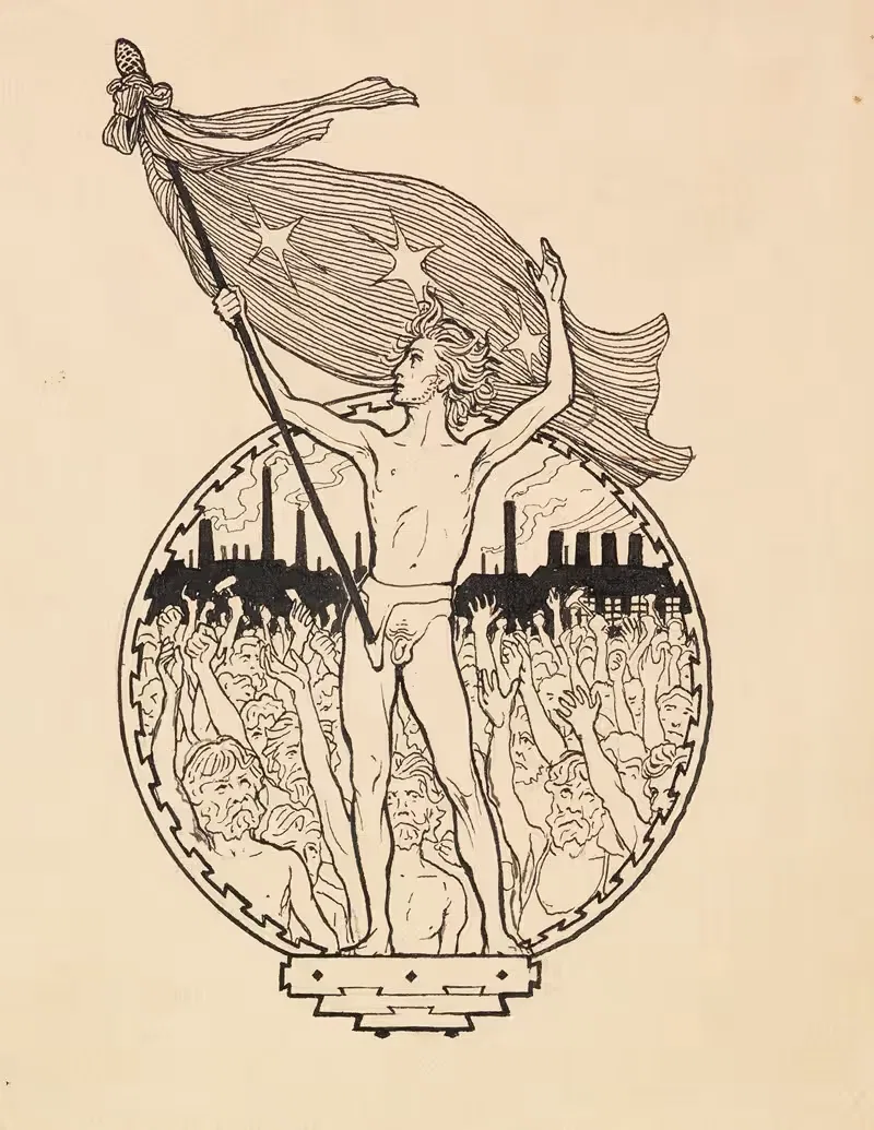 Эскизные чертежи by Хуго Хёппенер, 1898 — digital art print download