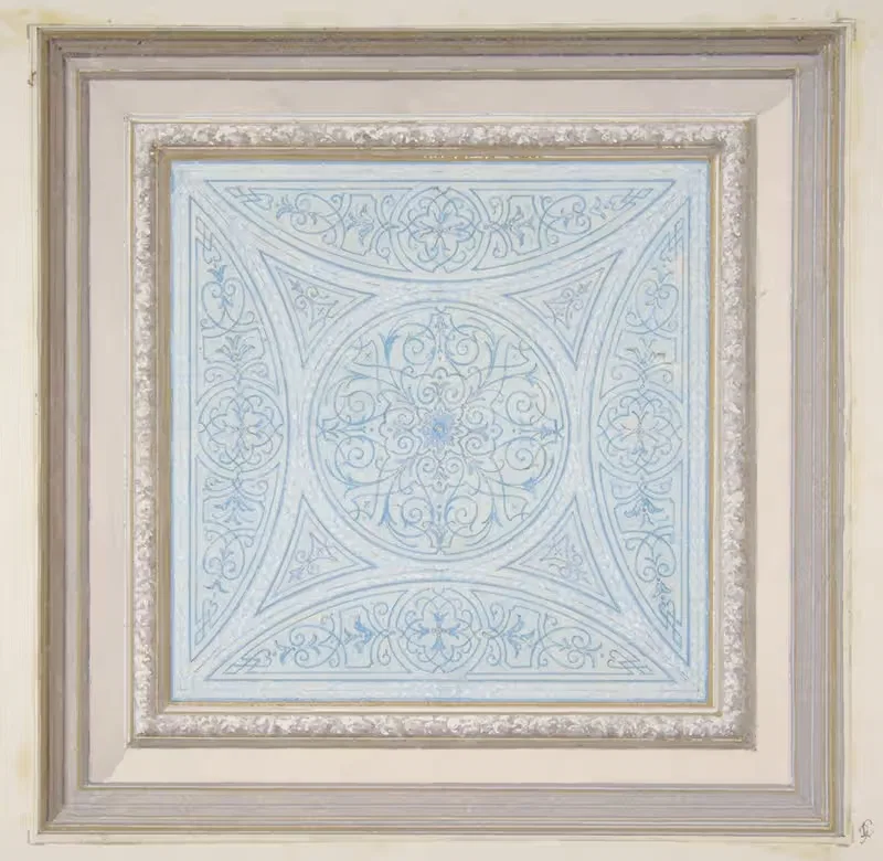 Design for a ceiling paianted in filagree patterns by Jules-Edmond-Charles Lachaise — digital art print download