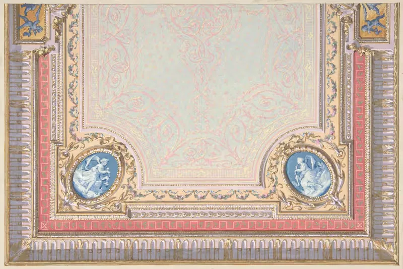 Дизайн потолка спальни, отель Хоуп by Жюль-Эдмон-Шарль Лашаиз, 1867 — digital art print download