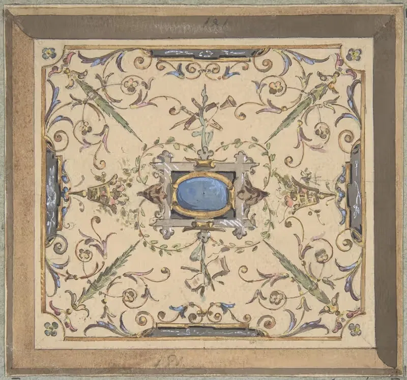 Design for Ceiling, Château de Cangé by Jules-Edmond-Charles Lachaise — digital art print download