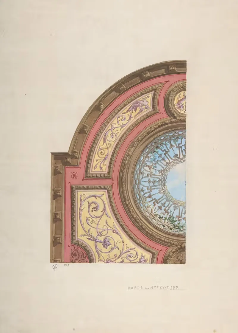 Design for Ceiling, Hôtel Cottier by Jules-Edmond-Charles Lachaise, 1879 — digital art print download